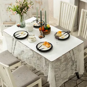 European White Lace Tablecloths Table Cloths Table Linen Table Cover Home Wedding Hotel Party Outdoor