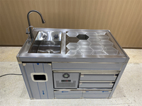 Station de bar professionnelle en acier inoxydable, neuve, personnalisable, fabriquée sur mesure, comptoir de bar, prix complet