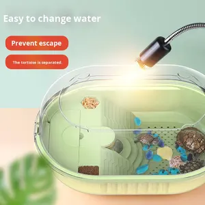Piccolo serbatoio di tartaruga in plastica con piattaforma da arrampicata e piattaforma crogiolante accessorio <span class=keywords><strong>per</strong></span> <span class=keywords><strong>acquario</strong></span> domestico <span class=keywords><strong>per</strong></span> l'allevamento di <span class=keywords><strong>tartarughe</strong></span> - Product Image 1