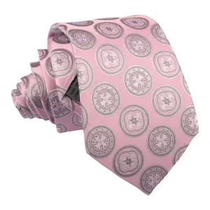 Cravatta geometrica personalizzata fatta a mano da uomo in Jacquard intrecciata sette pieghe cravatte di seta
