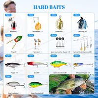Kit de pêche 322 pièces : leurres souples Spinner Baits/Jig/Frog, hameçons en acier inoxydable, poids, boîte à pêche pour eau douce et achigan