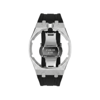 Nouveauté, bracelet de montre en silicone imperméable de haute qualité, boîtier en acier inoxydable, compatible avec la montre de poche pour Swatchxap
