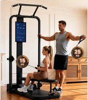 Salle de sport intelligente tout-en-un SR avec écran HD 21,5 pouces, entraîneur à câble, cours de fitness gratuits, entraînement complet du corps, en alliage d'aluminium et d'acier