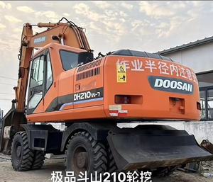 Excavatrice sur pneus d'occasion Doosan DH210W DX210W-7 de 21 tonnes avec moteur, boîte de vitesses, brise-roche Changchai, modèle 2023 pour inspection vidéo et rapport - Product Image 2