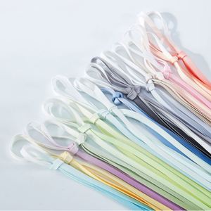 เชือกผูกรองเท้าโพลีเอสเตอร์ไล่สีแบบขายส่ง รองเท้าผ้าใบสีขาวขนาดเล็ก สายรัดแบบแบนคู่โปร่งใส ผู้ผลิตโดยตรง - Product Image 1