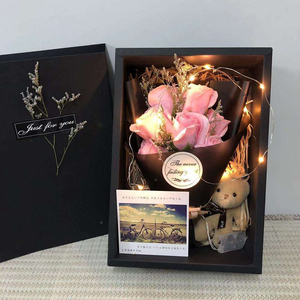Luxury soap Flower bear bouquet with 7 flower roses Cute Bear Anniversary Wedding <b>Gift</b> <b>Box</b> Valentine's Day - Product Image 2