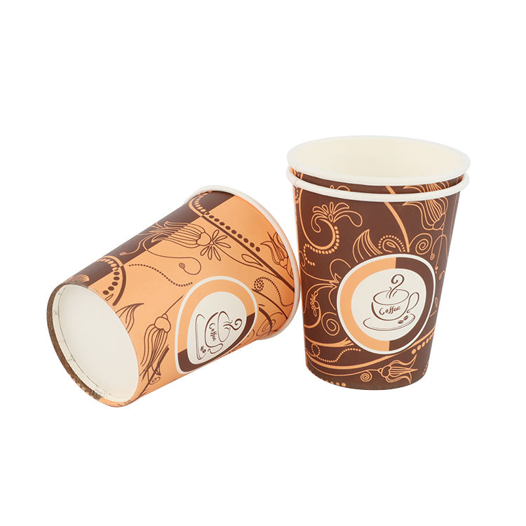 Biodegradable custom single wall disposable coffee paper cups with logo