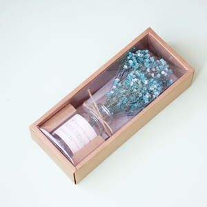 กล่องของขวัญดอกไม้แห้งตกแต่งวันแม่ ขวดแก้ว ดอกยิปโซฟิลลาอบแห้ง ช่อดอกไม้แห้งสำหรับของขวัญวันวาเลนไทน์ - Product Image 1