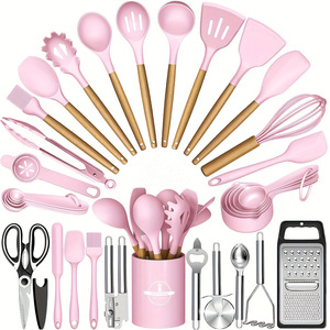 Set di 34 Utensili da <span class=keywords><strong>Cucina</strong></span> <span class=keywords><strong>in</strong></span> <span class=keywords><strong>Silicone</strong></span> Resistente al Calore con Scatola Portaoggetti, Spatole e Cucchiai <span class=keywords><strong>per</strong></span> Uso Domestico - Product Image 5