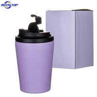 Gobelet isotherme en gros, pas cher, noir, blanc, jaune, vert, 12 oz, tasse à café isolée et mug avec couvercle pour les voyages en voiture