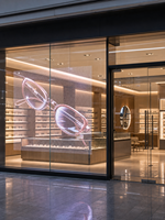 Écran LED à haute transparence pour vitrine de magasin d'optique
