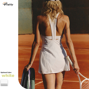 Nouvelle arrivée Robe personnalisée en maille à empiècements respirante à séchage rapide pour le sport en plein air, la course à pied, le fitness, le tennis pour femmes - Product Image 3