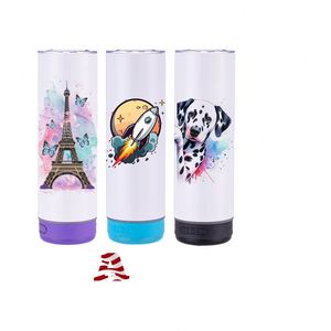 แก้วน้ำสแตนเลสสุญญากาศสีขาวขนาด 20 ออนซ์ แบบ DIY ผนังสองชั้น พร้อมลำโพงบลูทูธ ชาร์จผ่านพอร์ต USB ขนาดเล็ก - Product Image 2