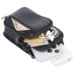 Nouvel arrivage de sacs à bandoulière en cuir pleine fleur pour hommes <span class=keywords><strong>sac</strong></span> à bandoulière en cuir véritable <span class=keywords><strong>noir</strong></span> nature véritable à bandoulière - Product Image 3