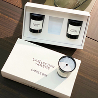 Boîtes à bougies personnalisées de luxe, emballage pour 3 pots de bougies avec couvercle et coffret cadeau avec insert