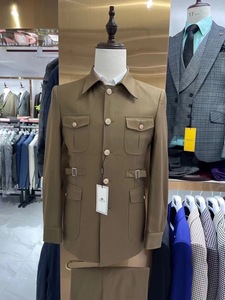 Người Đàn Ông Màu Xám Phù Hợp Với Trung Sơn Cho Đám Cưới Chú Rể Tuxedo Prom Blazer 2 Mảnh Kinh Doanh Trang Phục Chính Thức Phù Hợp Với Áo Khoác + Quần May Thực hiện - Product Image 3