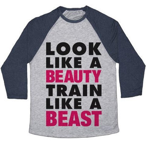 Look Like a Beauty, Train Like a Beast Unisex Tri-Blend <b>Baseball</b> <b>Tee</b> - Product Image 5