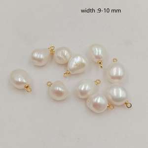 Perla suelta de alto brillo delicado 9-10 Mm encanto barroco perla natural de agua dulce con percha para la fabricación de joyas - Product Image 3