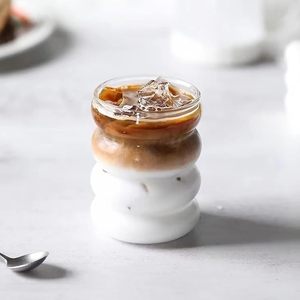 Custom Made Caterpillar Shape Clear Borosilicate 10oz BPA Free Eco-Friendly Heat Resistant Stackable Mug Wooden <b>Lid</b> <b>Straw</b> for - Product Image 4