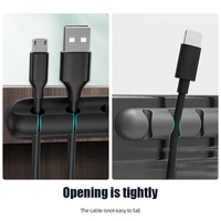 Dibaigou Vente Chaude Support Organisateur de Câbles USB en Silicone à 5 ou 3 Emplacements pour Chevet, Bureau, Voiture et Gestion des Câbles à Domicile et au Bureau