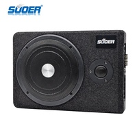 Suoer Subwoofer de voiture ultra-plat 8 pouces pour installation sous le siège, Subwoofer de puissance SPL pour système audio automobile