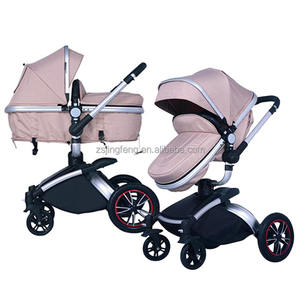 Poussette bébé convertible multifonction 3-en-1 en métal, cadre en alliage d'aluminium, pliage facile, forme d'œuf, landau, <span class=keywords><strong>nacelle</strong></span>, siège auto - Product Image 1