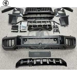 Kits de carrosserie en fibre de carbone sèche pour G-class W464, mise à niveau W465 G63 AMG G500 2019- – Pare-chocs avant/arrière en tissage sergé brillant - Product Image 3