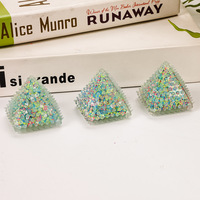 Jouet de massage anti-stress en TPR, forme géométrique flottante et personnalisable, avec paillettes croustillantes, couleurs assorties, vente en gros