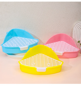 Toilette <span class=keywords><strong>pour</strong></span> lapin, à bords hauts, anti-éclaboussures, bac à litière triangulaire <span class=keywords><strong>pour</strong></span> lapin, adapté aux chinchillas et aux cochons <span class=keywords><strong>d</strong></span>'<span class=keywords><strong>Inde</strong></span> - Product Image 1