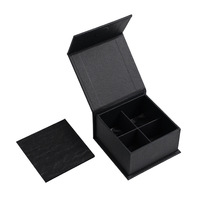 Boîte cadeau personnalisable en gros, boîte à chocolat noire, emballage alimentaire en papier rigide rectangulaire avec rabat magnétique, bronzage de qualité alimentaire