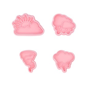 แม่พิมพ์บิสกิต3D พิมพ์ลายการ์ตูนชุดสภาพอากาศแม่พิมพ์บิสกิตทอร์นาโดนุ่นเกล็ดหิมะแบบ DIY เครื่องตัดคุกกี้พลาสติกสำหรับทำบิสกิต - Product Image 4