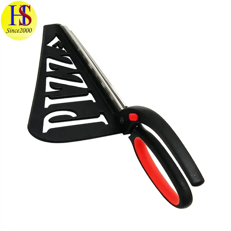Safety Lock 2 In 1 Metal Big Pizza Cutting Scissors with Serving Spatula