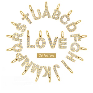 <span class=keywords><strong>Manco</strong></span> Diamant-Alphabet-Anhänger für Frauen DIY Halskette Armband Schmuckherstellung Jubiläumsgeschenk - Product Image 3