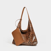 Sac à main pour femme tendance en gros, sac hobo imprimé léopard grande capacité avec portefeuille, sac à bandoulière de créateur