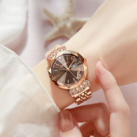 Reloj de Pulsera de Cuarzo para Mujer, con Cristal Mineral, Decoración de Cristal, Calendario, Reloj Femenino, Orologio Donna
