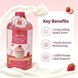 Collection de produits de bain parfumés YASS - Gel douche et bain à la fraise et à la crème OEM/ODM - Product Image 4