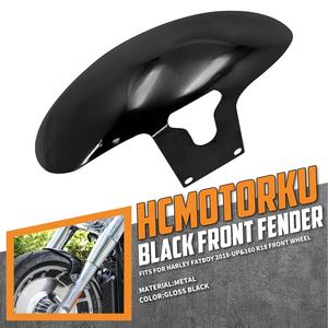 Guardabarros delantero <span class=keywords><strong>cubierta</strong></span> de guardabarros de hierro negro brillante/sin pintar para Harley Softail Fatboy FLFB 2018-2023 160 <span class=keywords><strong>R18</strong></span> rueda delantera - Product Image 2