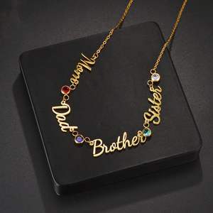 YBcustom gioielli in acciaio inossidabile dodici mesi di compleanno pietra per uscire da spiaggia 18k oro per ragazza Sexy regalo con nome personalizzato catena del <span class=keywords><strong>ventre</strong></span> - Product Image 3