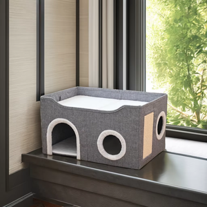 Venda Quente: Tabuleiro de Arranhar para Gatos Dobrável de Inverno, Semi Fechado, Multi Furos, Vila para Gatos - Product Image 5
