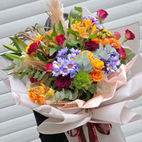 Papier d'emballage coréen pour fleurs 58x58cm, imperméable, style coréen, bord doré, mat, emballage pour fleuristes, vente en gros