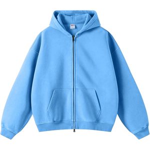 Sudadera con capucha y cremallera para mujer FOXA, de manga larga, holgada, de forro polar, con bolsillos, para uso casual de otoño - Product Image 1