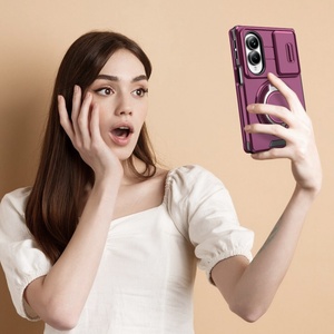 เคสโทรศัพท์แม่เหล็กแบบด้านสุดหรูสำหรับ Samsung Z Fold 8 Ultra 7 6 พร้อม 360 องศา °   ขาตั้งแบบวงแหวน ฝาปิดกล้องแบบเลื่อน ป้องกันการกระแทก - Product Image 6