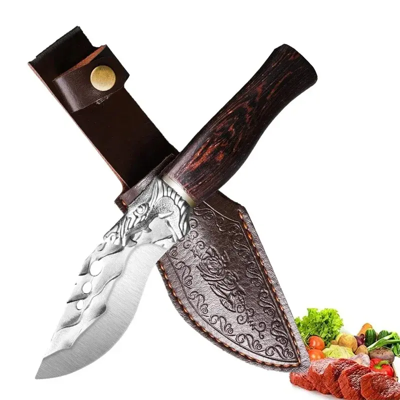 Geschmiedetes Drachenkopf-Bösemesser superscharfes Mahagoni-Griff-Schneidemesser 5,51 in Küchenmesser