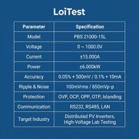 Source d'alimentation bidirectionnelle CC haute précision à retour énergétique régénératif 1000V 15A 6kW pour les tests de R&D en laboratoire