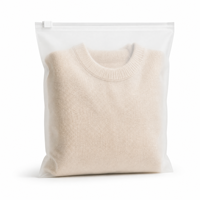 Sacs de rangement pour vêtements en PE givré avec fermeture éclair et curseur, sacs de rangement pour vêtements en CPE semi-transparents épais pour sous-vêtements, chaussettes, pulls