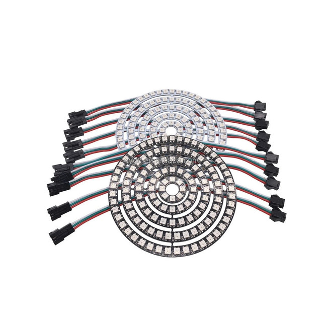 DC5V WS2812B 5050 SMD RGB Pixel Ring Light 8/16/24/35/45 Leds Addressable Circular Module for Arduino Projects