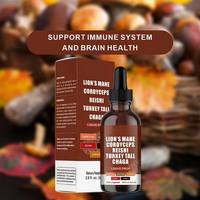 Gouttes de champignons HDK avec Crinière de lion, Cordyceps, Reishi, Chaga, 2 fl oz, Végétalien, Halal, OEM, ODM, Complément alimentaire en gros