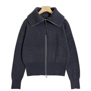 أزياء نسائية بأزرار كارديجان محبوكة كبيرة الحجم مزدوجة-معطف محبوك بياقة مدورة من الكشميرية لفصل الشتاء البارد - Product Image 1