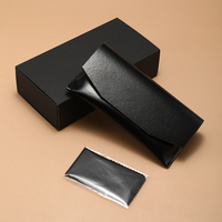 Vente flash - Étui à lunettes en cuir souple haut de gamme, plusieurs styles, boîte de rangement résistante à la pression, forme personnalisée, motif uni
