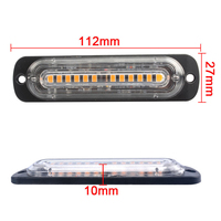 Lumière d'avertissement stroboscopique 12LED pour voiture, grille clignotante en cas de panne, lumière d'urgence pour voiture, camion, remorque, lampe de balise, lumière latérale LED pour voitures